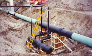 Innopipe can be installed underground and buried as you can see in this image.