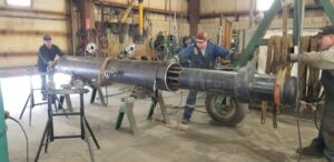 Innopipe inline separator being assembled.