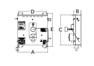 Dimensions of the line heater